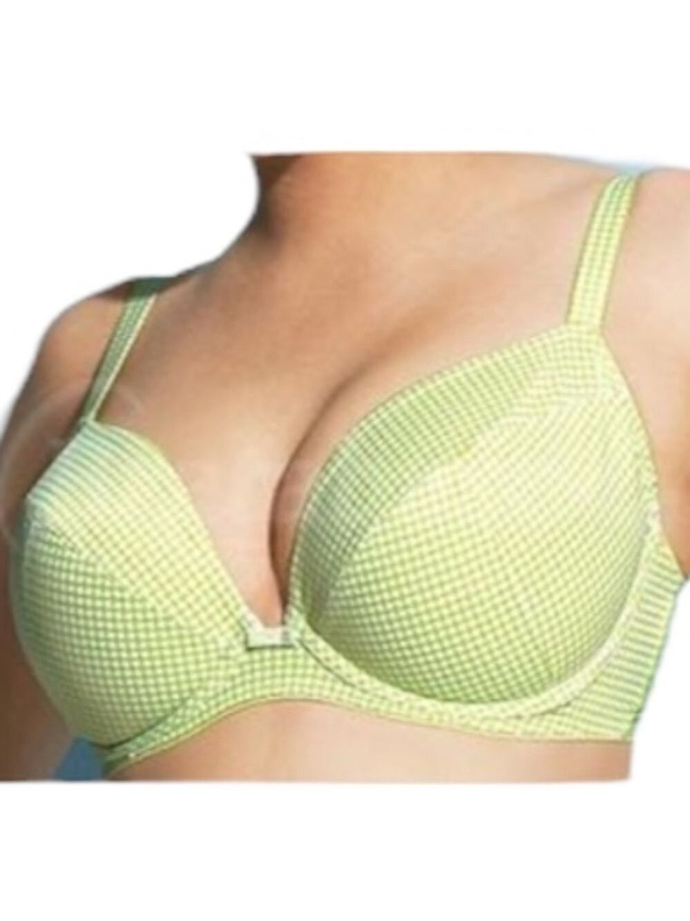 FREYA retro plunge green white gingham check underwire bra 4253 34D